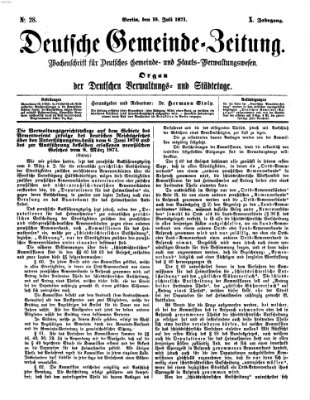 Deutsche Gemeinde-Zeitung Samstag 15. Juli 1871