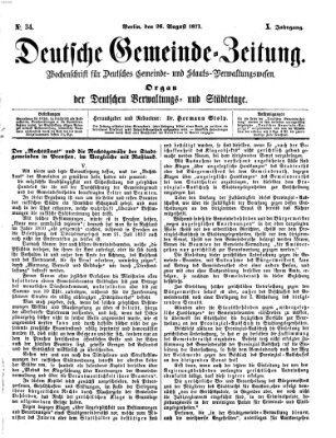 Deutsche Gemeinde-Zeitung Samstag 26. August 1871