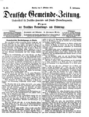 Deutsche Gemeinde-Zeitung Samstag 7. Oktober 1871