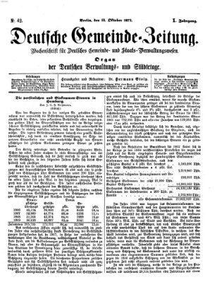 Deutsche Gemeinde-Zeitung Samstag 21. Oktober 1871