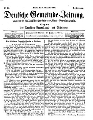 Deutsche Gemeinde-Zeitung Samstag 2. Dezember 1871