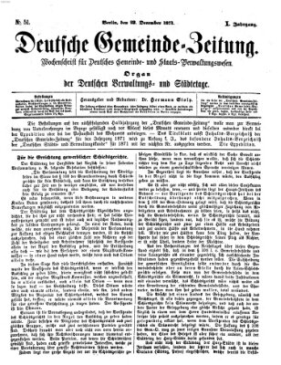 Deutsche Gemeinde-Zeitung Samstag 23. Dezember 1871