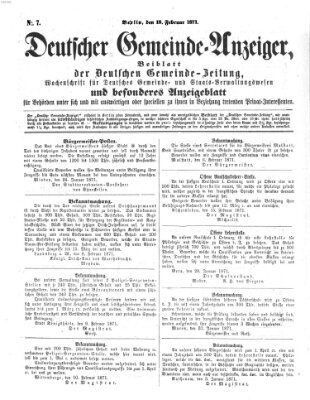 Deutsche Gemeinde-Zeitung Samstag 18. Februar 1871