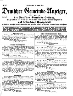 Deutsche Gemeinde-Zeitung Samstag 29. April 1871