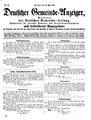 Deutsche Gemeinde-Zeitung Samstag 13. Mai 1871