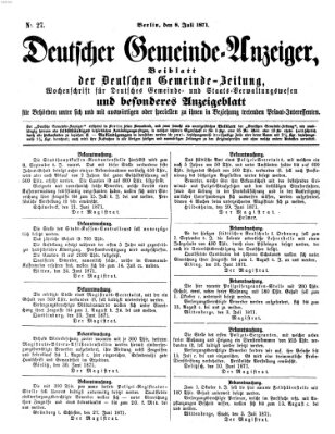 Deutsche Gemeinde-Zeitung Samstag 8. Juli 1871