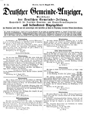 Deutsche Gemeinde-Zeitung Samstag 12. August 1871