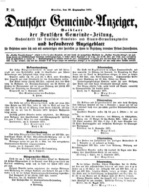 Deutsche Gemeinde-Zeitung Samstag 16. September 1871