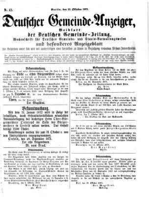 Deutsche Gemeinde-Zeitung Samstag 21. Oktober 1871