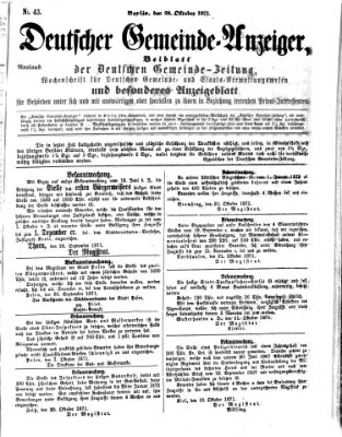 Deutsche Gemeinde-Zeitung Samstag 28. Oktober 1871