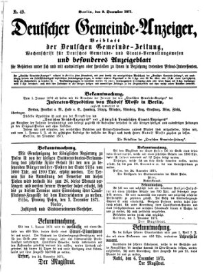 Deutsche Gemeinde-Zeitung Samstag 9. Dezember 1871