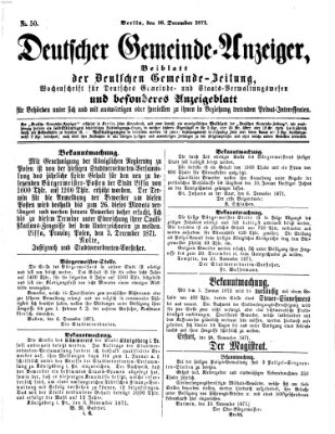 Deutsche Gemeinde-Zeitung Samstag 16. Dezember 1871