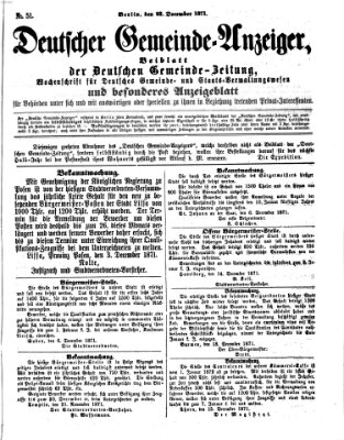 Deutsche Gemeinde-Zeitung Samstag 23. Dezember 1871