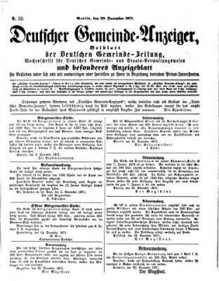 Deutsche Gemeinde-Zeitung Samstag 30. Dezember 1871