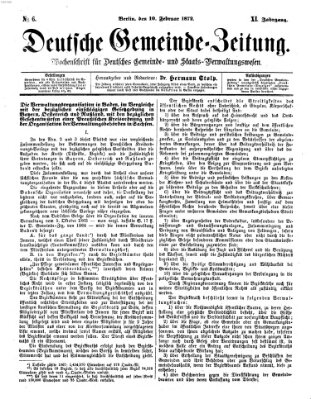 Deutsche Gemeinde-Zeitung Samstag 10. Februar 1872