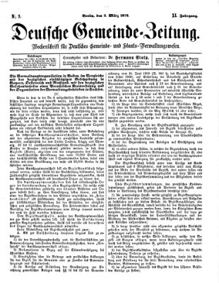 Deutsche Gemeinde-Zeitung Samstag 2. März 1872