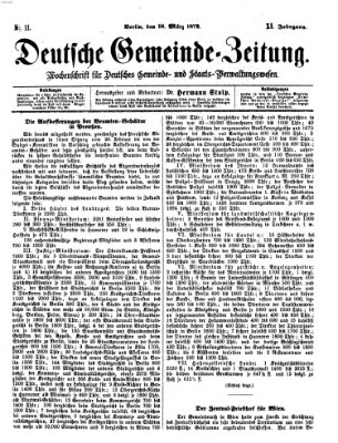 Deutsche Gemeinde-Zeitung Samstag 16. März 1872