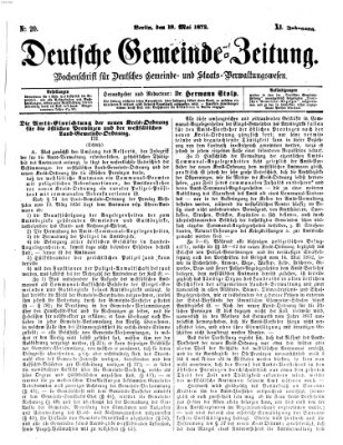 Deutsche Gemeinde-Zeitung Samstag 18. Mai 1872
