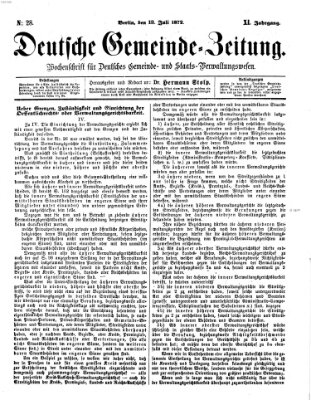 Deutsche Gemeinde-Zeitung Samstag 13. Juli 1872