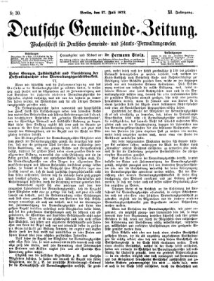 Deutsche Gemeinde-Zeitung Samstag 27. Juli 1872