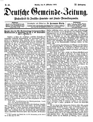 Deutsche Gemeinde-Zeitung Samstag 5. Oktober 1872