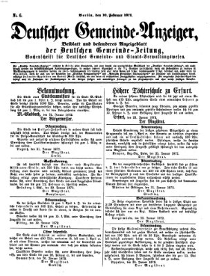 Deutsche Gemeinde-Zeitung Samstag 10. Februar 1872