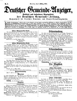 Deutsche Gemeinde-Zeitung Samstag 2. März 1872