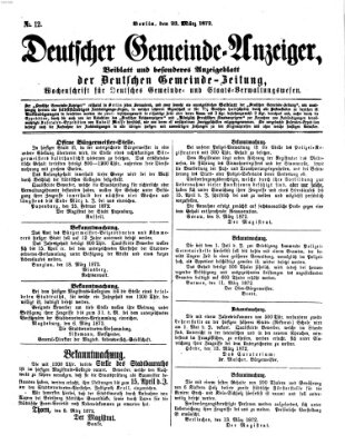 Deutsche Gemeinde-Zeitung Samstag 23. März 1872