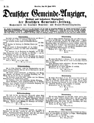 Deutsche Gemeinde-Zeitung Samstag 15. Juni 1872