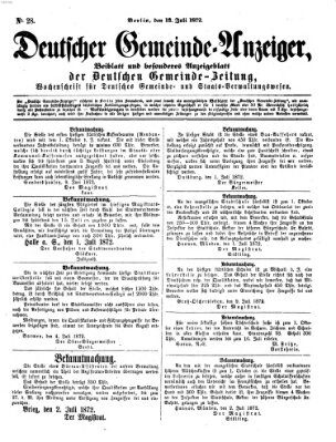 Deutsche Gemeinde-Zeitung Samstag 13. Juli 1872