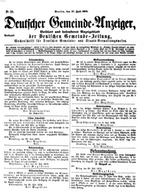 Deutsche Gemeinde-Zeitung Samstag 27. Juli 1872