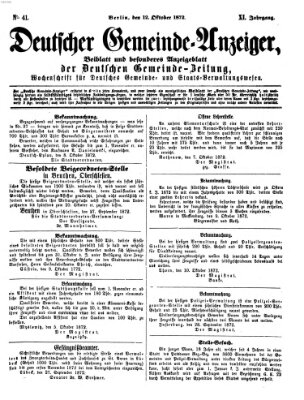 Deutsche Gemeinde-Zeitung Samstag 12. Oktober 1872