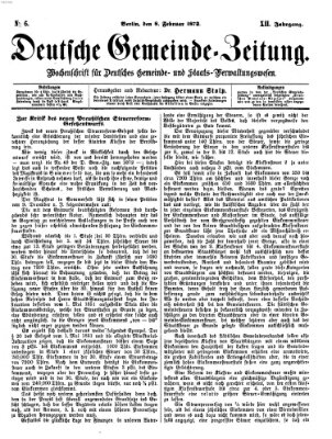 Deutsche Gemeinde-Zeitung Samstag 8. Februar 1873