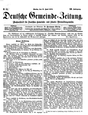 Deutsche Gemeinde-Zeitung Samstag 21. Juni 1873