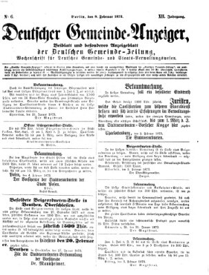 Deutsche Gemeinde-Zeitung Samstag 8. Februar 1873