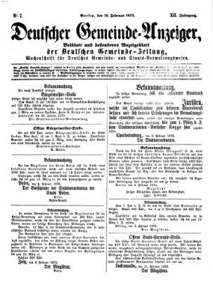 Deutsche Gemeinde-Zeitung Samstag 15. Februar 1873