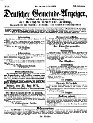 Deutsche Gemeinde-Zeitung Samstag 12. Juli 1873