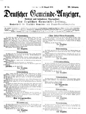 Deutsche Gemeinde-Zeitung Samstag 23. August 1873