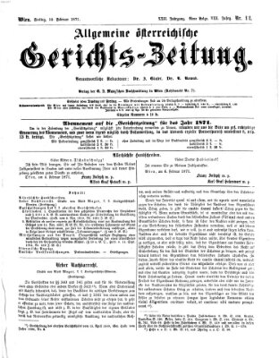 Allgemeine österreichische Gerichts-Zeitung Freitag 10. Februar 1871