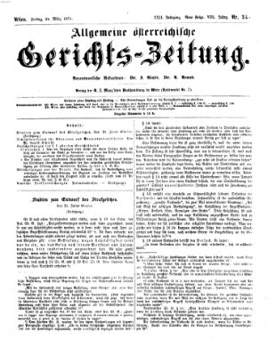 Allgemeine österreichische Gerichts-Zeitung Freitag 24. März 1871