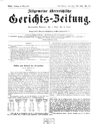 Allgemeine österreichische Gerichts-Zeitung Dienstag 28. März 1871