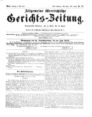 Allgemeine österreichische Gerichts-Zeitung Dienstag 9. Mai 1871