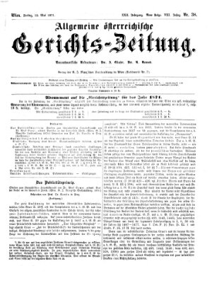 Allgemeine österreichische Gerichts-Zeitung Freitag 12. Mai 1871