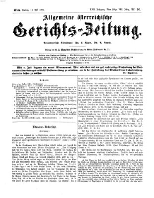 Allgemeine österreichische Gerichts-Zeitung Freitag 14. Juli 1871