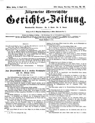 Allgemeine österreichische Gerichts-Zeitung Freitag 18. August 1871