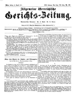 Allgemeine österreichische Gerichts-Zeitung Freitag 25. August 1871