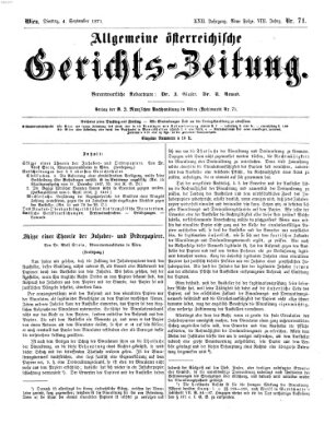 Allgemeine österreichische Gerichts-Zeitung Montag 4. September 1871