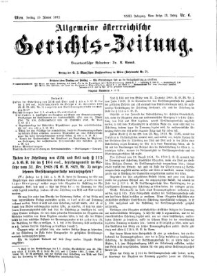 Allgemeine österreichische Gerichts-Zeitung Freitag 19. Januar 1872