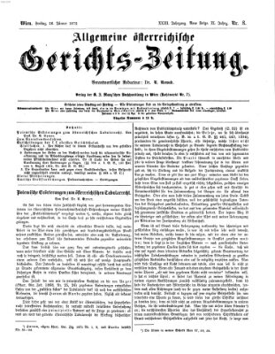 Allgemeine österreichische Gerichts-Zeitung Freitag 26. Januar 1872