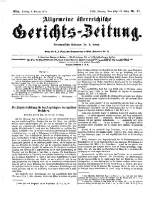 Allgemeine österreichische Gerichts-Zeitung Dienstag 6. Februar 1872